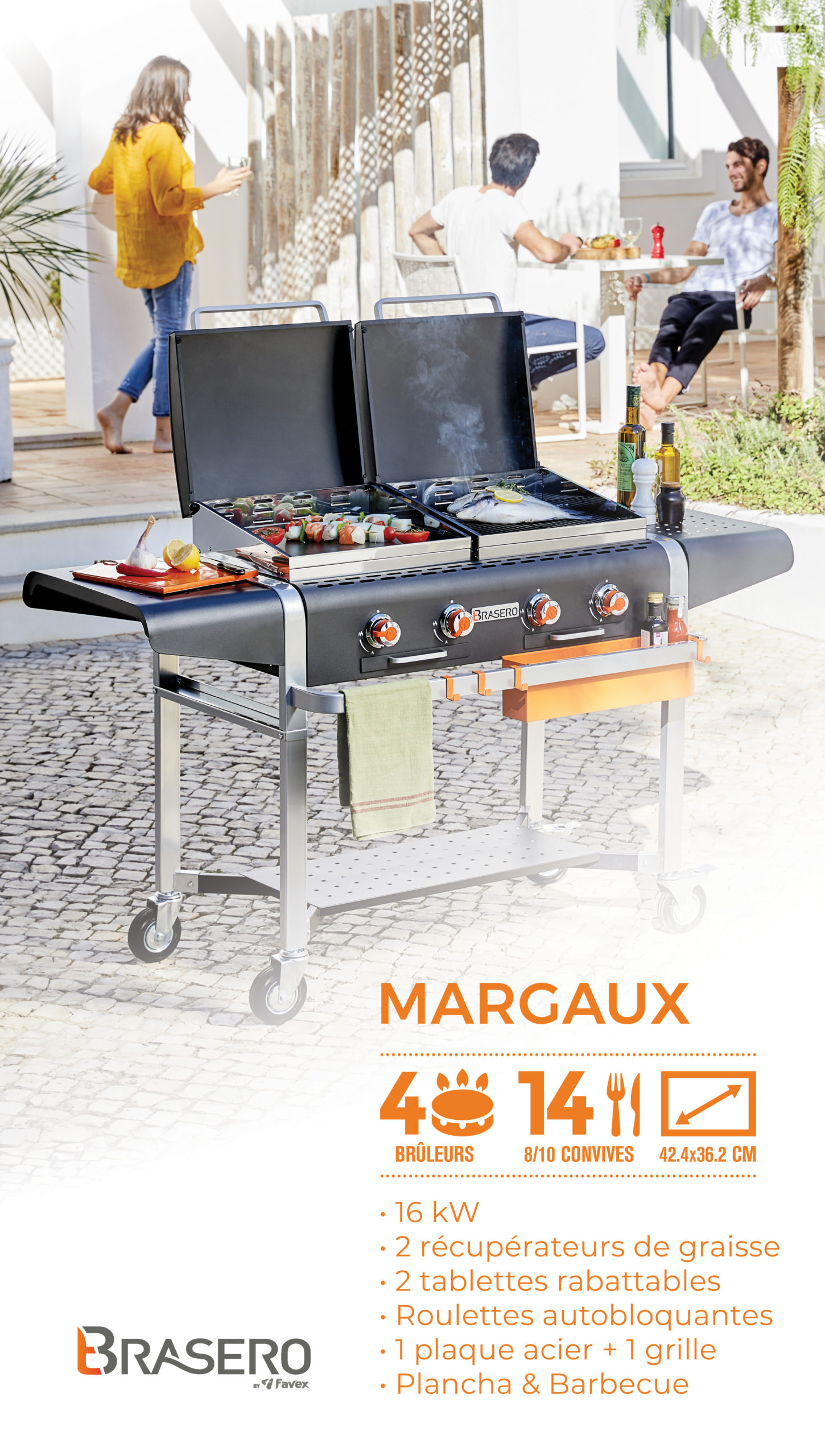 Plancha Barbecue 2 en 1 Margaux - Brasero by Favex